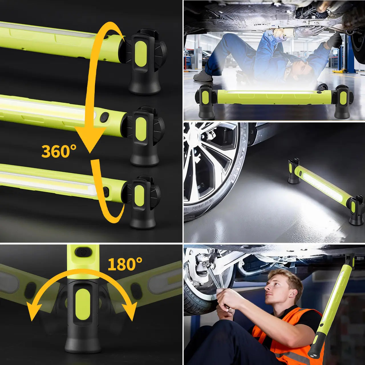 Under Hood Work Light Bar, 3000LM LED Magnetic Light Bar with Hooks, 5200mAh Cordless Rechargeable Hood Light, Single Pack, Ideal for Mechanic, Car Repair & Garage Use