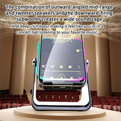 🎶📱 5-in-1 Wireless Induction Speaker with Adjustable Phone Stand