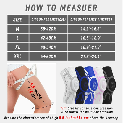 Dial Adjustable Compression Knee Brace, Breathable Non-Slip Knee Support for Arthritis, Meniscus Tear, Sports Running, ACL Injury Recovery for Men & Women