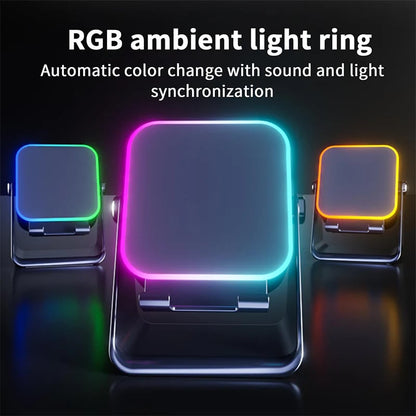 🎶📱 5-in-1 Wireless Induction Speaker with Adjustable Phone Stand