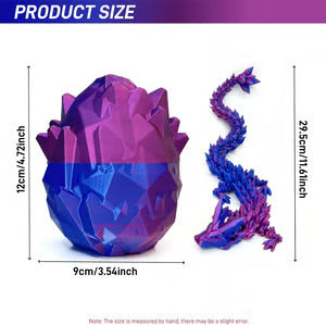 12" 3D Printed Dragon Egg Set with Gift Box & Card, Easter Eggs Mythical Dragon Eggs with Dragon Inside